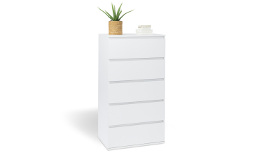 Commode Tom 5 tiroirs blanche