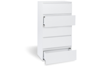 Commode Tom 5 tiroirs blanche
