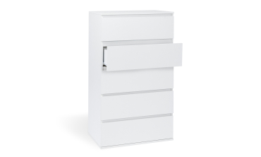Commode Tom 5 tiroirs blanche