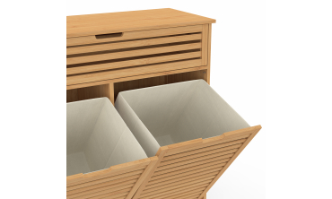 Meuble salle de bain Maya 2 paniers à linge bambou