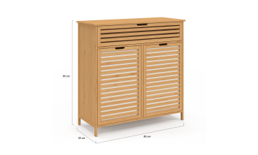 Meuble salle de bain Maya 2 paniers à linge bambou