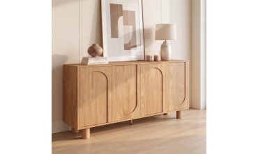 Buffet Arlo 4 portes effet chêne 160cm