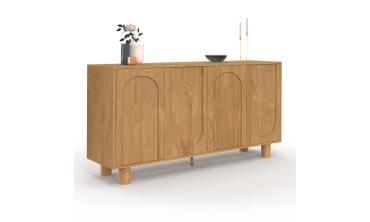 Buffet Arlo 4 portes effet chêne 160cm