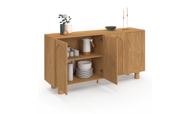 Buffet Arlo 4 portes effet chêne 160cm