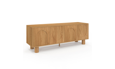 Meuble TV Arlo effet chêne 4 portes 140cm