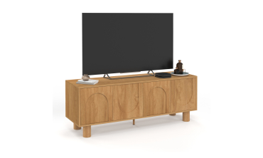 Meuble TV Arlo effet chêne 4 portes 140cm