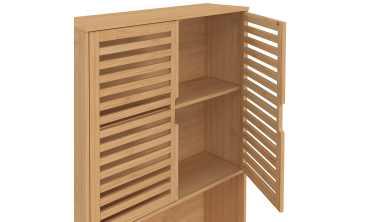 Meuble dessus WC Maya bambou armoire double portes