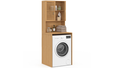 Meuble dessus WC Maya bambou armoire double portes