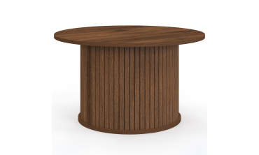 Table basse ronde Albane effet noyer Ø70cm