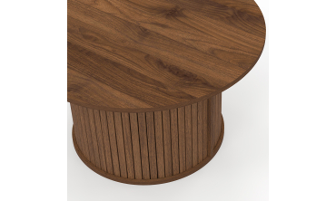 Table basse ronde Albane effet noyer Ø70cm