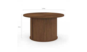 Table basse ronde Albane effet noyer Ø70cm