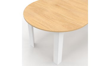 Table à manger ronde extensible Dina bois blanc Ø110-200cm