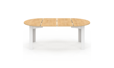 Table à manger ronde extensible Dina bois blanc Ø110-200cm