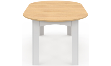 Table à manger ronde extensible Dina bois blanc Ø110-200cm
