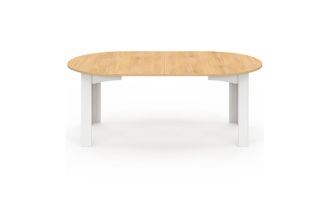 Table à manger ronde extensible Dina bois blanc Ø110-200cm
