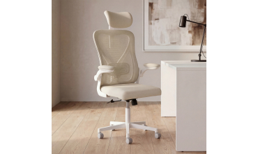 Fauteuil de bureau à roulettes James beige