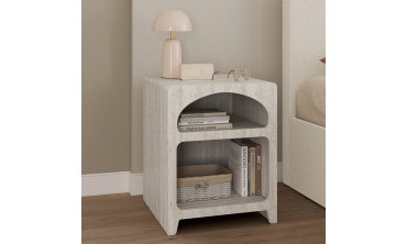 Tables de chevet Alyana organiques effet travertin - lot de 2