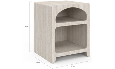 Tables de chevet Alyana organiques effet travertin - lot de 2