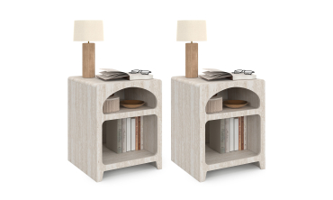 Tables de chevet Alyana organiques effet travertin - lot de 2