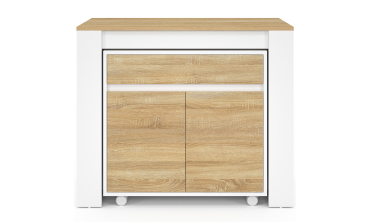 Buffet extensible console Nora blanc effet hêtre 230cm