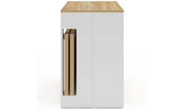 Buffet extensible console Nora blanc effet hêtre 230cm