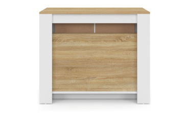 Buffet extensible console Nora blanc effet hêtre 230cm