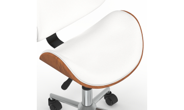 Fauteuil de bureau à roulettes Mathias coque effet bois