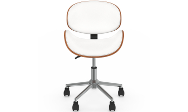 Fauteuil de bureau à roulettes Mathias coque effet bois