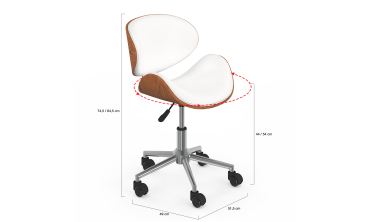 Fauteuil de bureau à roulettes Mathias coque effet bois