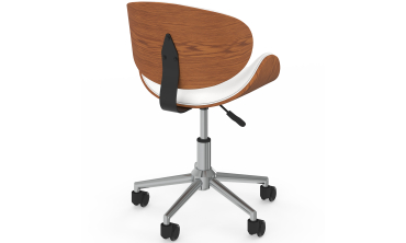 Fauteuil de bureau à roulettes Mathias coque effet bois