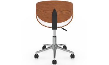 Fauteuil de bureau à roulettes Mathias coque effet bois