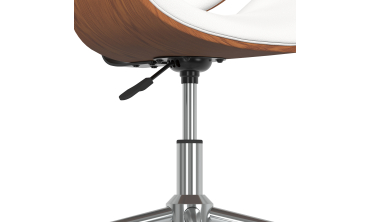 Fauteuil de bureau à roulettes Mathias coque effet bois