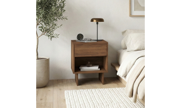 Tables de chevet Yumi effet noyer - lot de 2