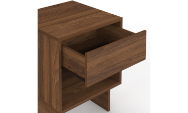 Tables de chevet Yumi effet noyer - lot de 2