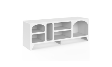 Meuble TV Alanya organique blanc 140cm