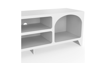 Meuble TV Alanya organique blanc 140cm