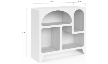 Buffet Alanya organique blanc 80cm