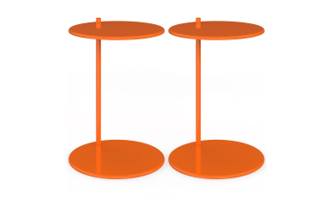 Tables d'appoint Léante métal orange - lot de 2