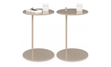Tables d'appoint Léante métal taupe - lot de 2