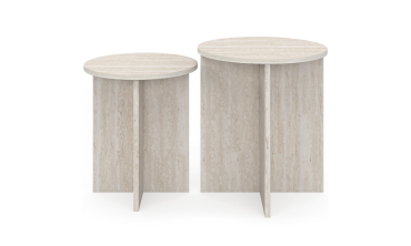 Tables d'appoint Gabin effet travertin - lot de 2