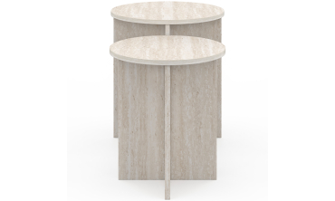 Tables d'appoint Gabin effet travertin - lot de 2