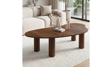 Table basse Naomi organique effet noyer