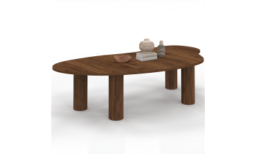 Table basse Naomi organique effet noyer