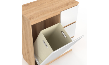 Meuble de rangement salle de bain Tom avec panier à linge