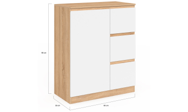 Meuble de rangement salle de bain Tom avec panier à linge