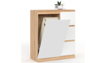 Meuble de rangement salle de bain Tom avec panier à linge