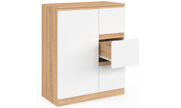 Meuble de rangement salle de bain Tom avec panier à linge