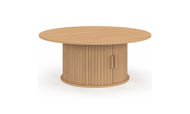 Table basse ronde Albane pied lattes avec rangement Ø100cm