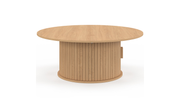 Table basse ronde Albane pied lattes avec rangement Ø100cm