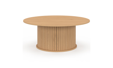 Table basse ronde Albane pied lattes avec rangement Ø100cm